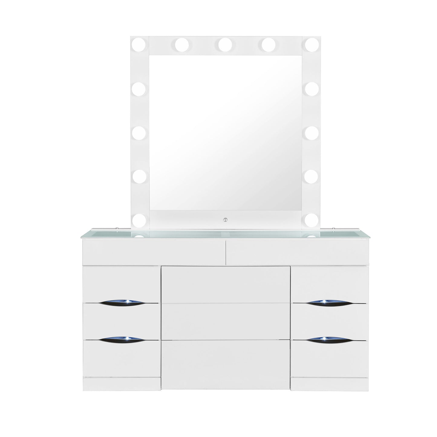 Elisa - Vanity Set With Stool And LED Bulbs - The Sleep Loft - Online Mattress Showroom NYC