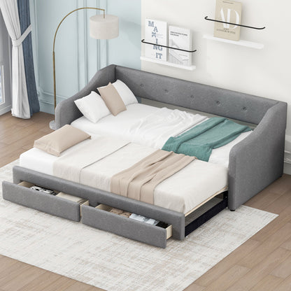 Upholstered Daybed With 2 Drawers - The Sleep Loft - Online Mattress Showroom NYC