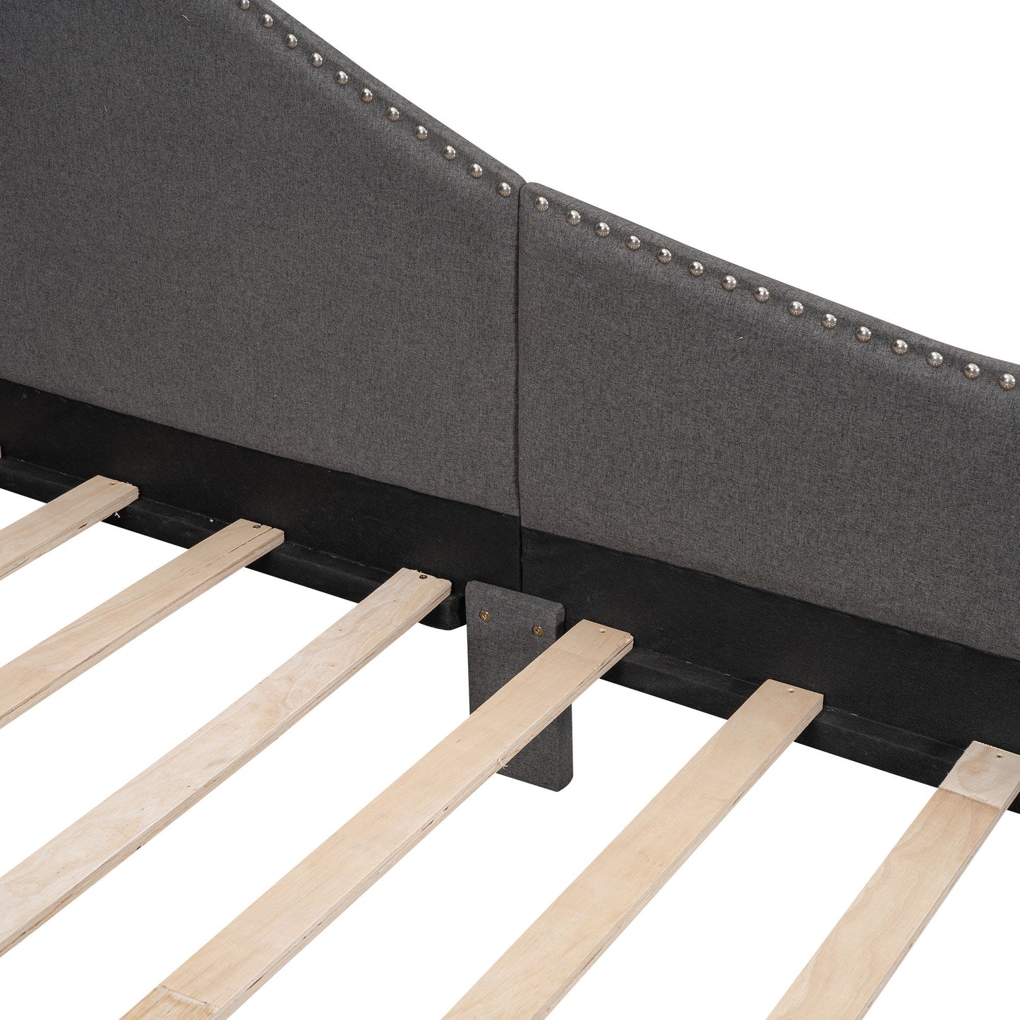 Upholstered Daybed With Headboard And Armrest, Support Legs - The Sleep Loft - Online Mattress Showroom NYC