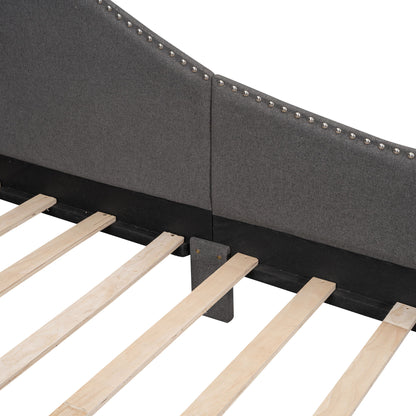 Upholstered Daybed With Headboard And Armrest, Support Legs - The Sleep Loft - Online Mattress Showroom NYC