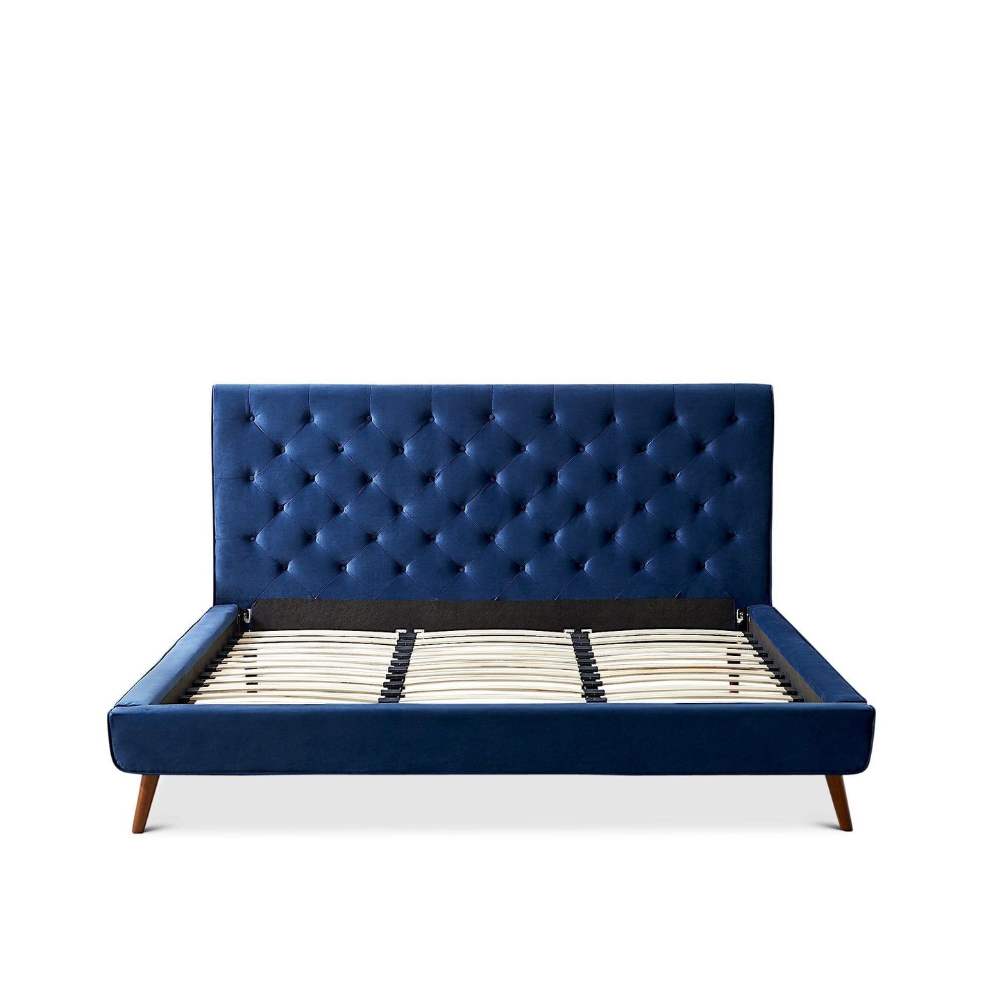 Dillon - Mid-Century Velvet Platform Bed - The Sleep Loft - Online Mattress Showroom NYC