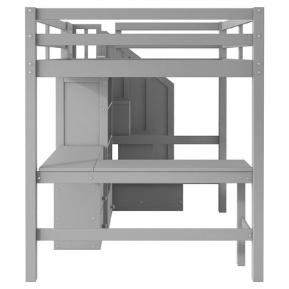 Loft Bed & L Shaped Desk, Drawers, Cabinet, And Storage Staircase - The Sleep Loft - Online Mattress Showroom NYC