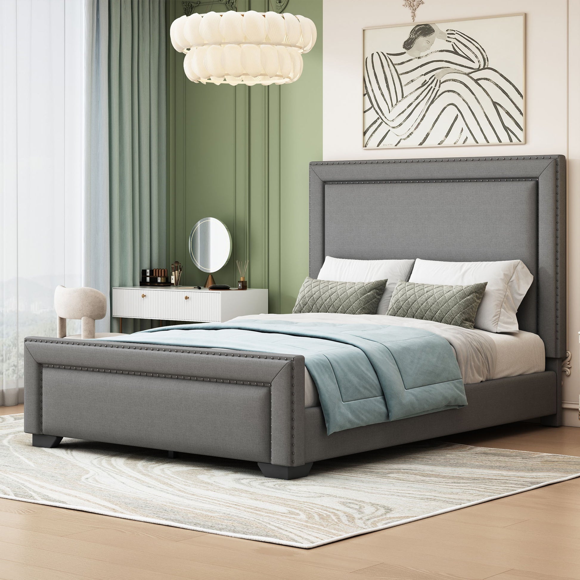Upholstered Bed With Slats Support, No Box Spring Needed - The Sleep Loft - Online Mattress Showroom NYC