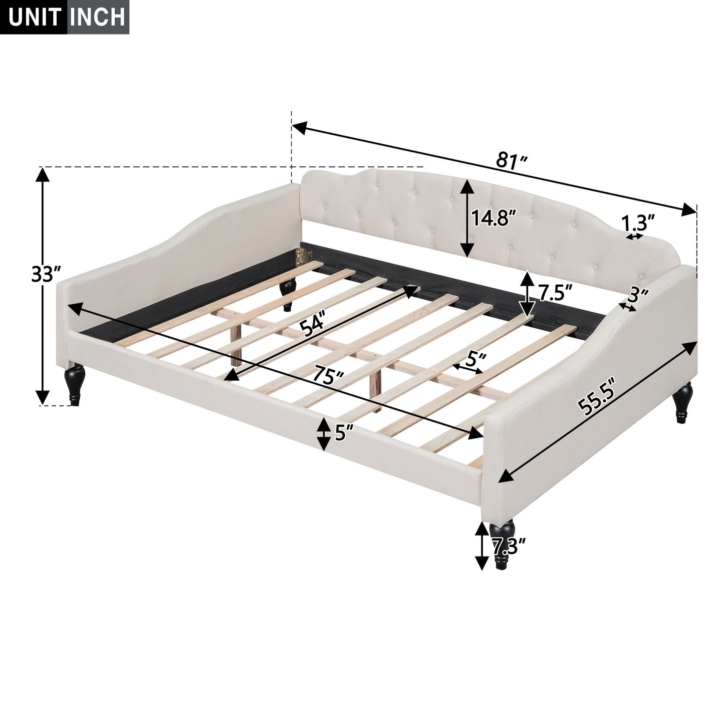 Upholstered Tufted Daybed - The Sleep Loft - Online Mattress Showroom NYC