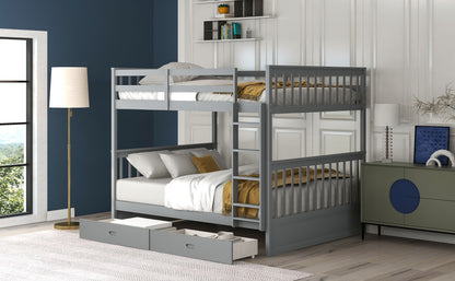 Bunk Bed With Ladders And 2 Storage Drawers - The Sleep Loft - Online Mattress Showroom NYC
