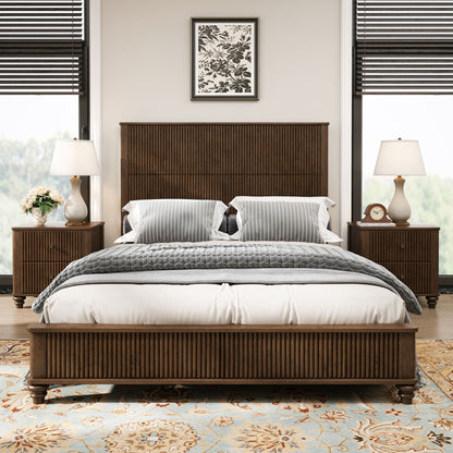 Platform Bed Frame & Tall Headboard