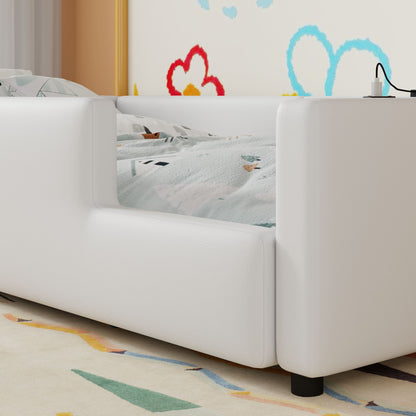 Platform Bed With Guardrail And Charging Station - The Sleep Loft - Online Mattress Showroom NYC