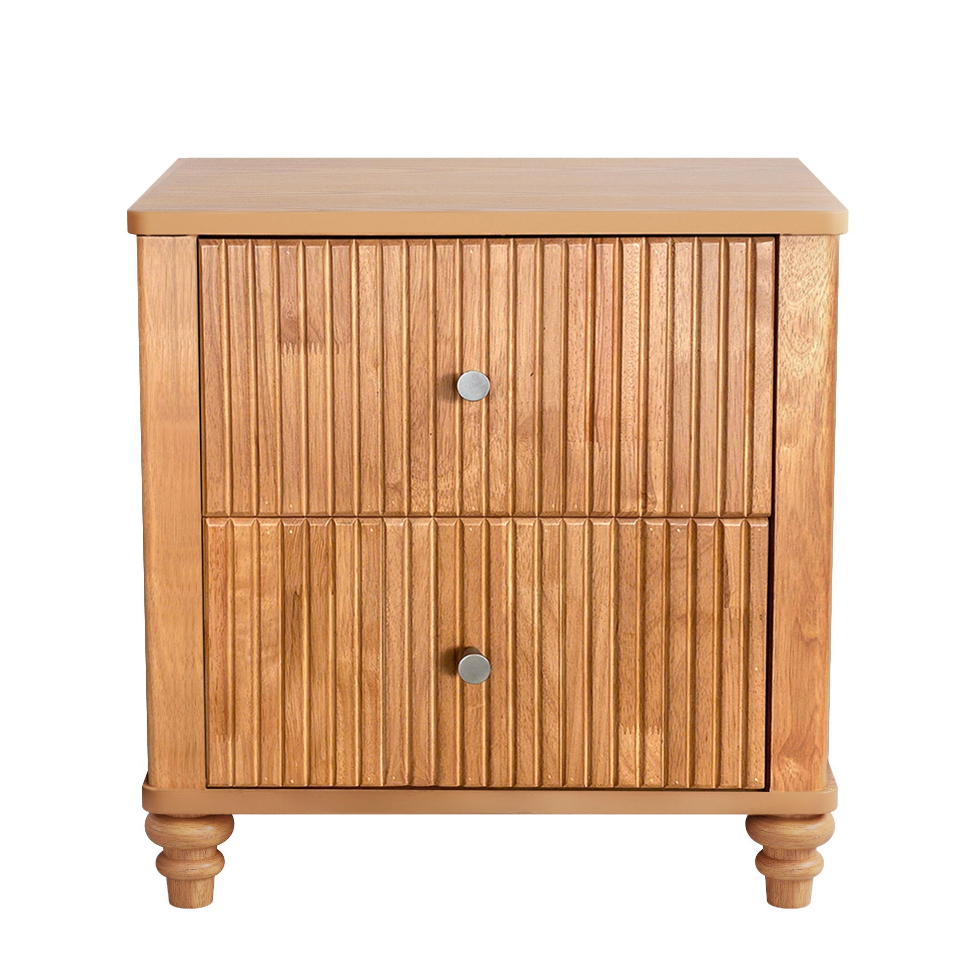 Modern Fluted Nightstand With 3 Drawers - The Sleep Loft - Online Mattress Showroom NYC