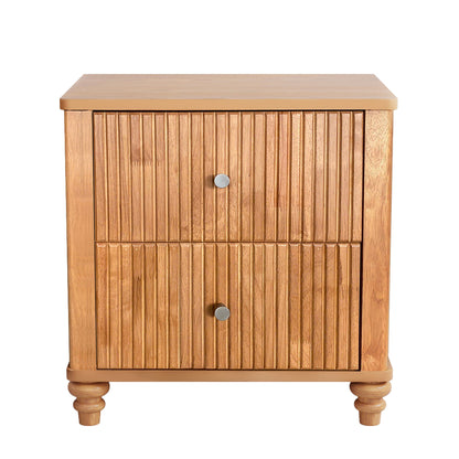 Modern Fluted Nightstand With 3 Drawers - The Sleep Loft - Online Mattress Showroom NYC