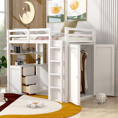 Loft Bed With Drawers, Desk, And Wardrobe - The Sleep Loft - Online Mattress Showroom NYC