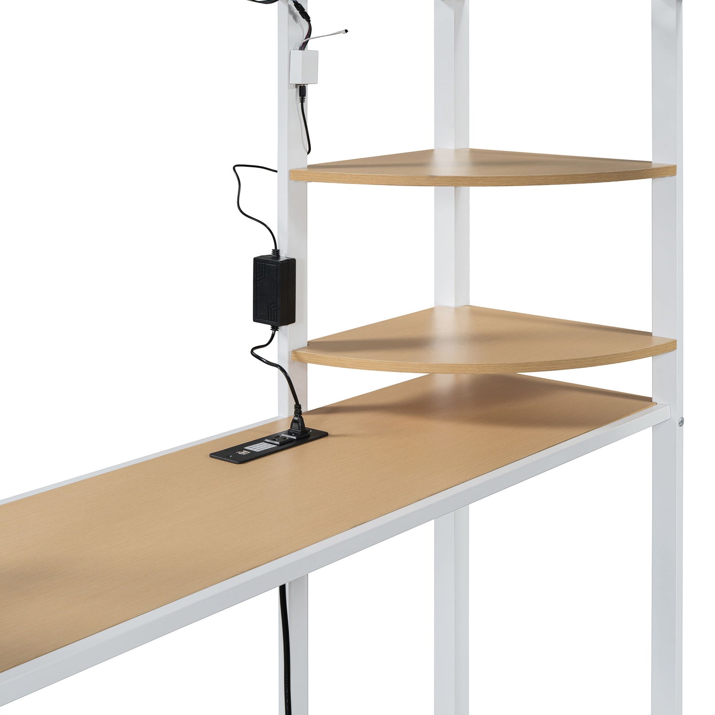 Loft Bed With Desk, Shelves, Power Outlet, LED Light And Wardrobe - The Sleep Loft - Online Mattress Showroom NYC