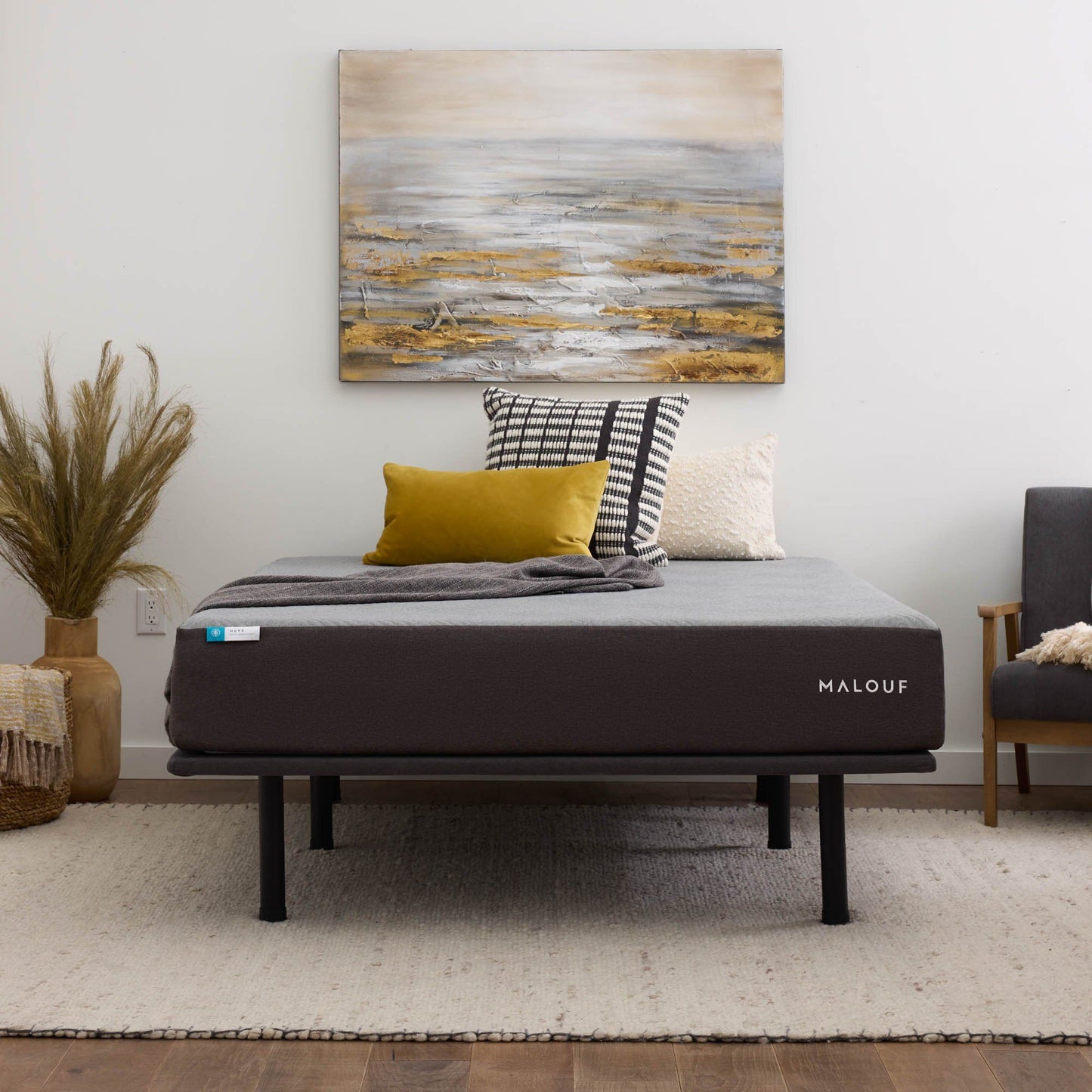 Highrise - Thin Deck Upholstered Platform Bed Frame - The Sleep Loft - Online Mattress Showroom NYC