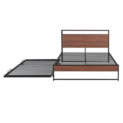 Platform Bed Frame With Trundle, USB Ports And Slat Support, No Box Spring Needed - The Sleep Loft - Online Mattress Showroom NYC