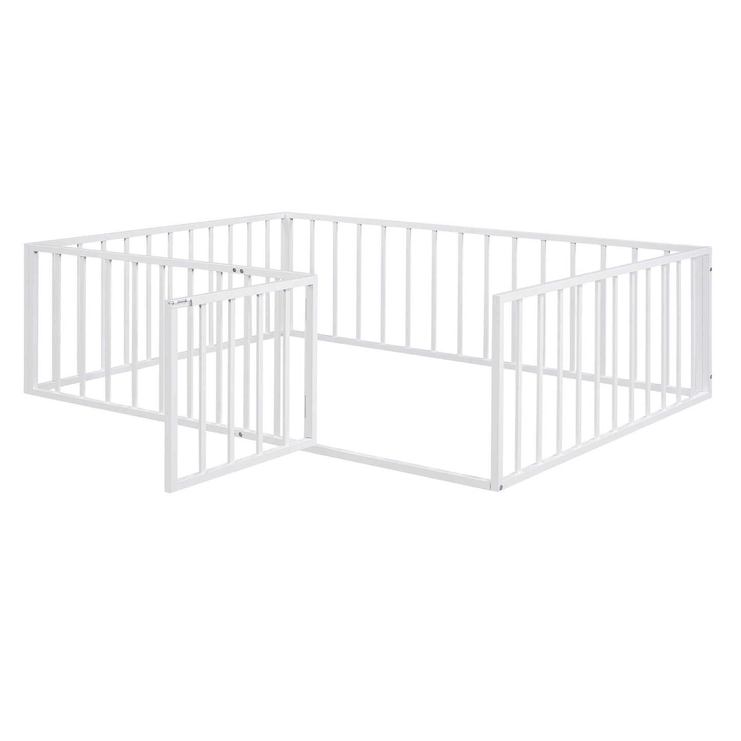 Metal Floor Bed Frame With Fence And Door - The Sleep Loft - Online Mattress Showroom NYC