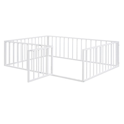 Metal Floor Bed Frame With Fence And Door - The Sleep Loft - Online Mattress Showroom NYC
