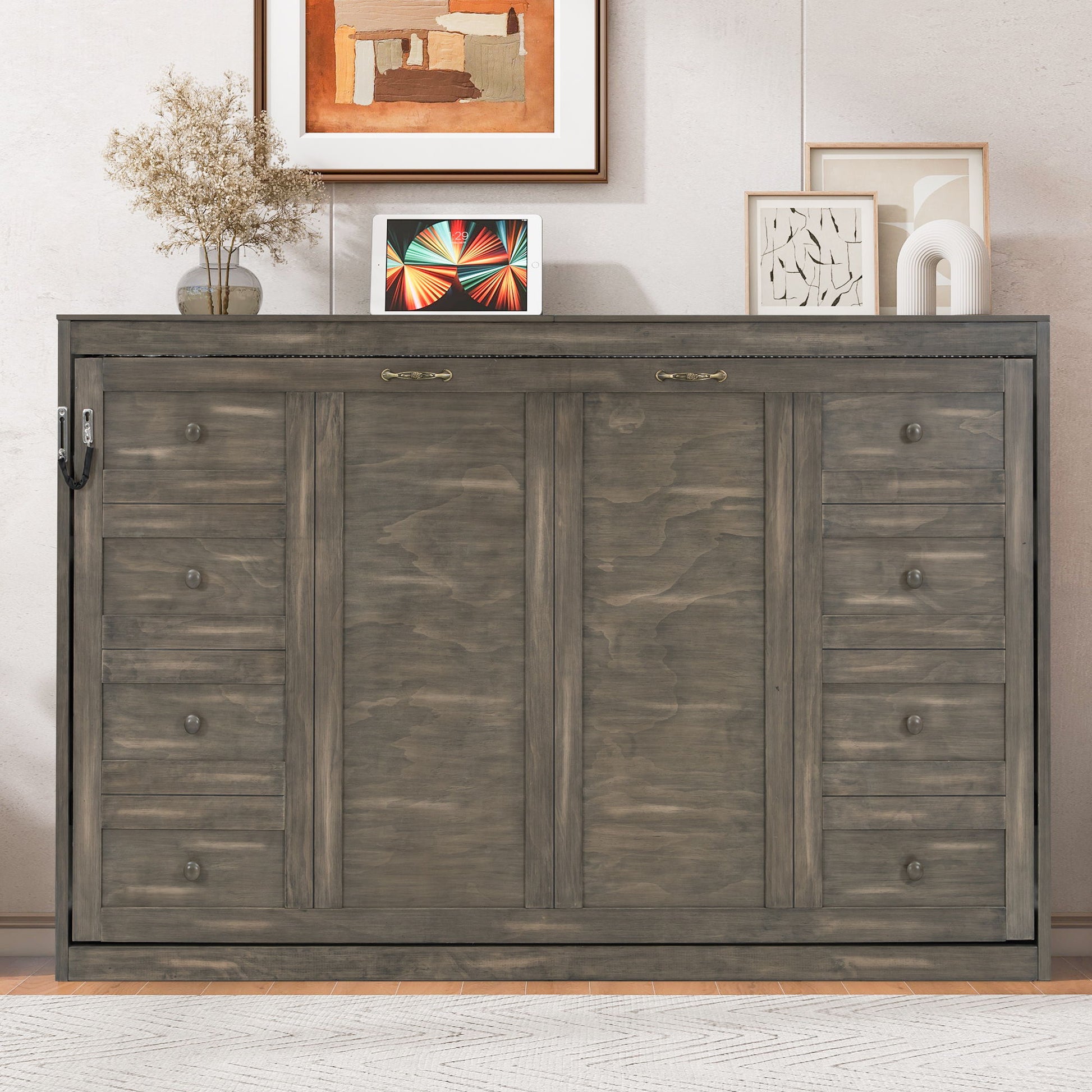 Murphy Bed With LED Light, Foldable Wall Bed Cabinet - The Sleep Loft - Online Mattress Showroom NYC
