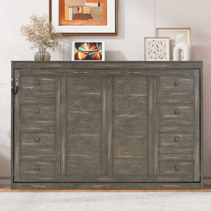 Murphy Bed With LED Light, Foldable Wall Bed Cabinet - The Sleep Loft - Online Mattress Showroom NYC
