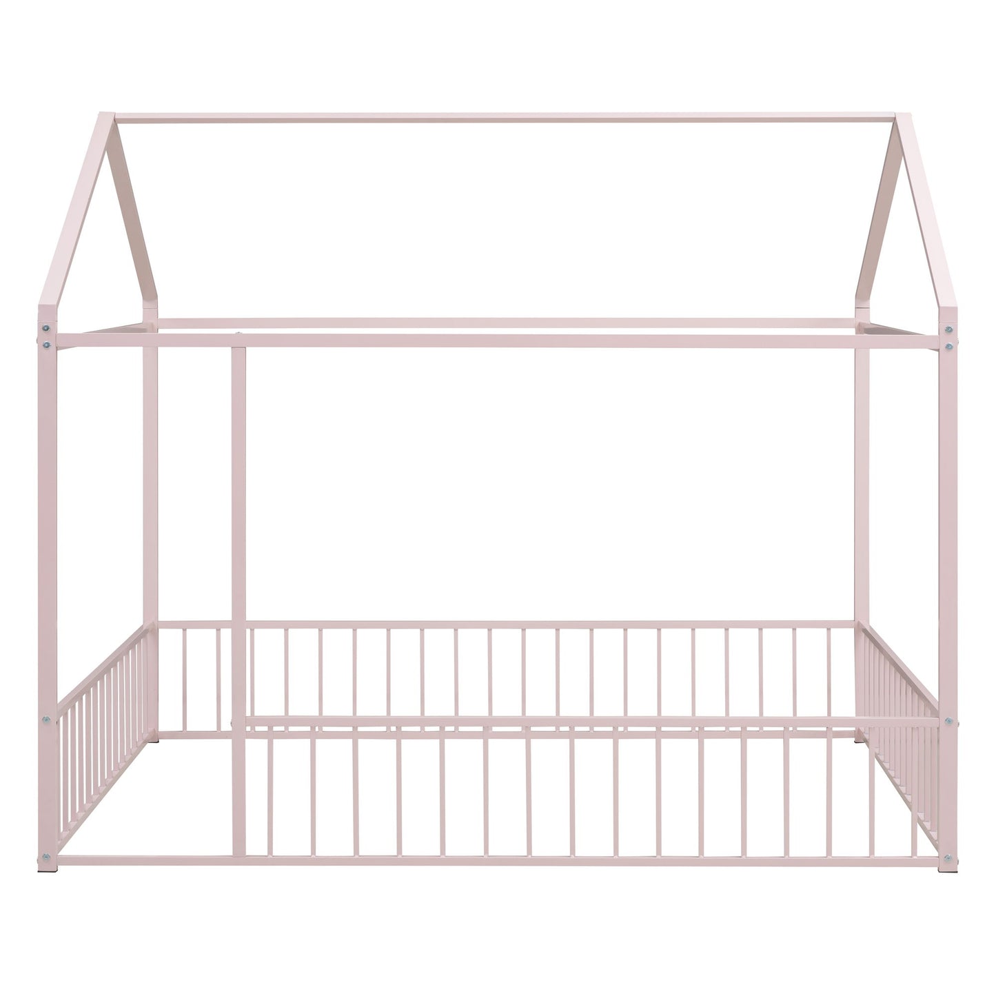 Metal Bed House Bed Frame With Fence - The Sleep Loft - Online Mattress Showroom NYC