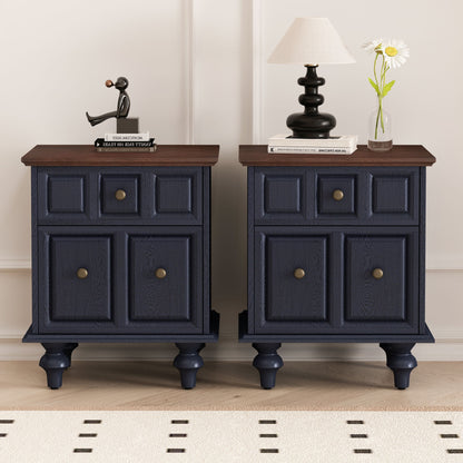 Vintage Nightstand With 2 Drawers And Roman Column Legs - The Sleep Loft - Online Mattress Showroom NYC