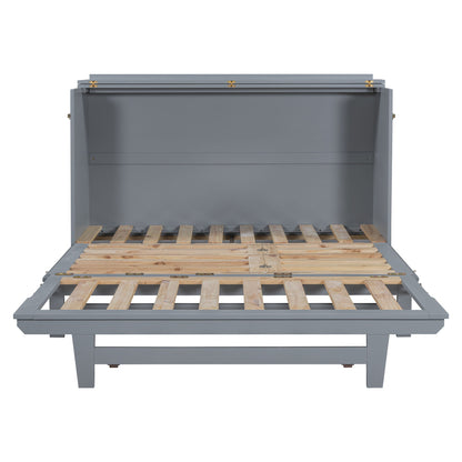 Murphy Bed With Frosted Glass Doors Design, Fake Drawers, Metal Legs - The Sleep Loft - Online Mattress Showroom NYC