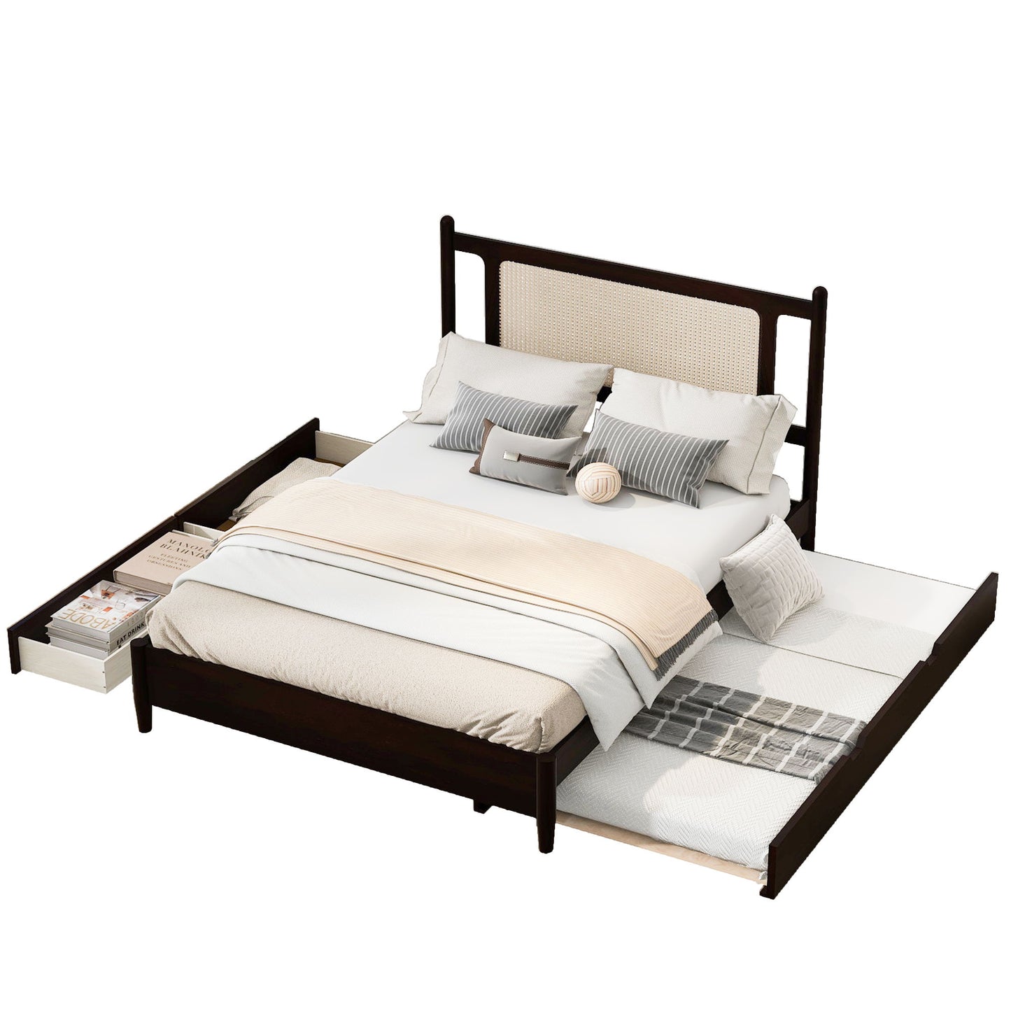 Platform Bed With 2 Big Drawers & Trundle - The Sleep Loft - Online Mattress Showroom NYC