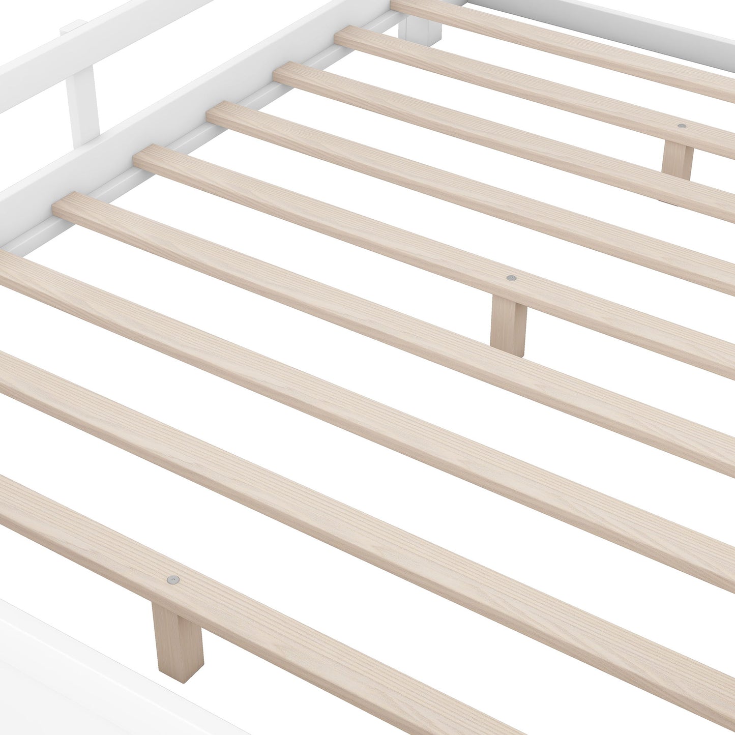 Wood Platform Bed With Built In LED Light, Storage Headboard And Guardrail - The Sleep Loft - Online Mattress Showroom NYC