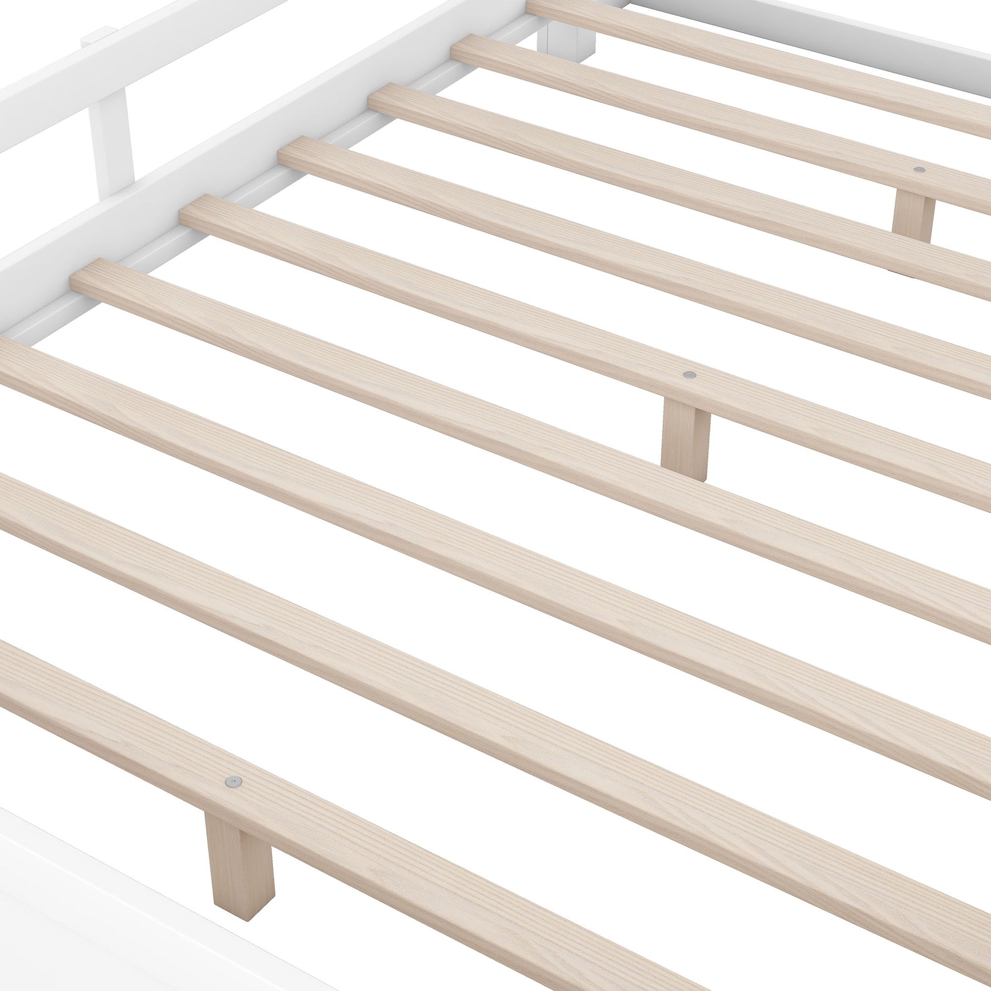 Wood Platform Bed With Built In LED Light, Storage Headboard And Guardrail - The Sleep Loft - Online Mattress Showroom NYC