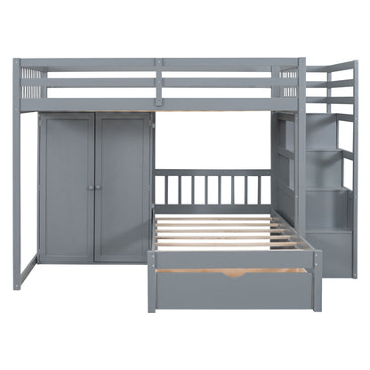 Bunk Bed With Wardrobe, Drawers - The Sleep Loft - Online Mattress Showroom NYC