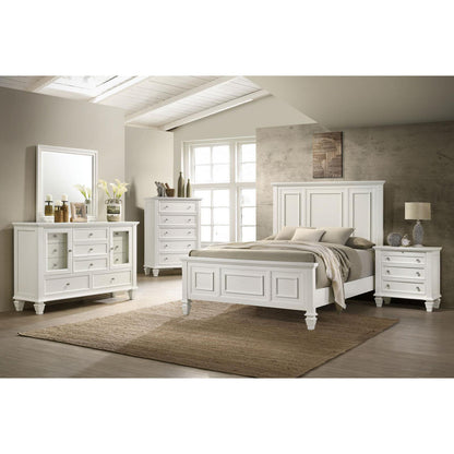 Cottage 3 Drawer Nightstand With Pull Out Tray - Cream White - The Sleep Loft - Online Mattress Showroom NYC