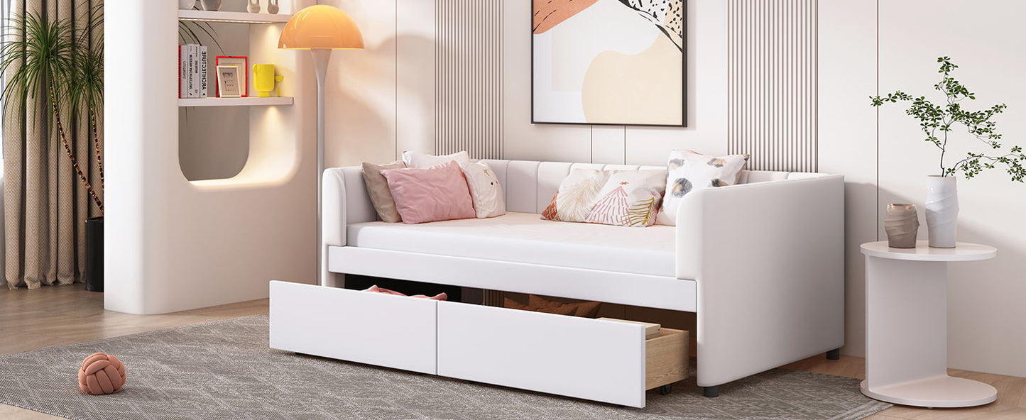 Upholstered Daybed With Ergonomic Design Backrest - The Sleep Loft - Online Mattress Showroom NYC
