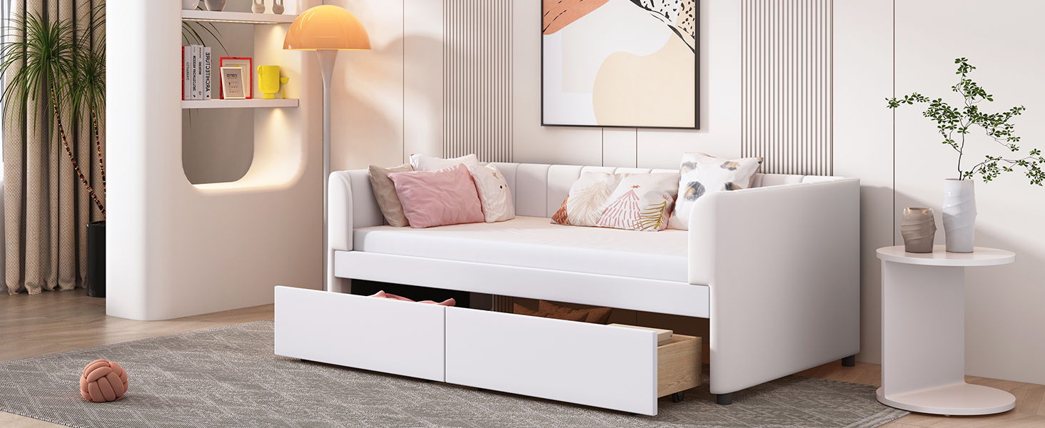 Upholstered Daybed With Ergonomic Design Backrest - The Sleep Loft - Online Mattress Showroom NYC