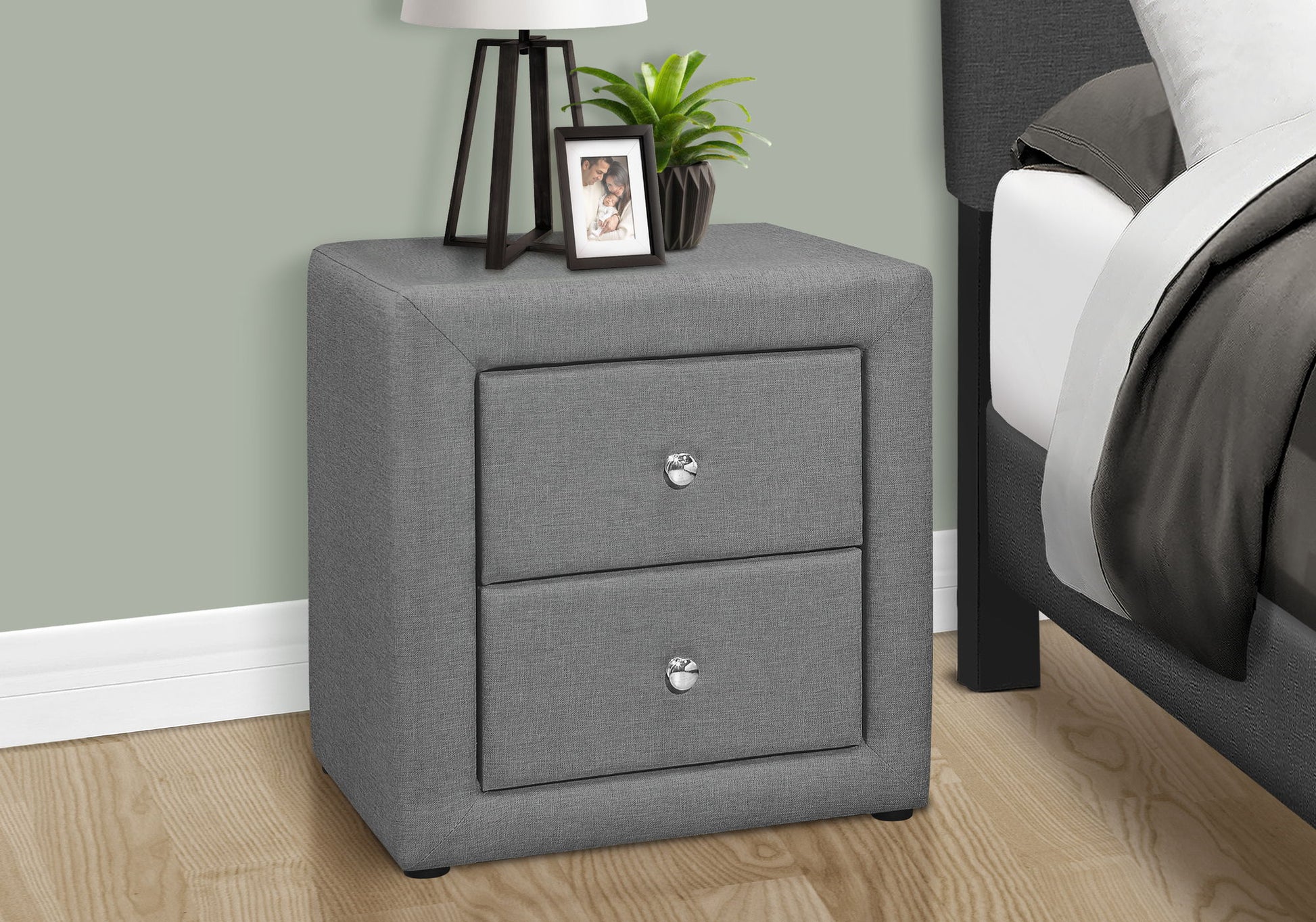 Nightstand, Storage Drawer Versatile Use, Upholstered, Transitional - The Sleep Loft - Online Mattress Showroom NYC
