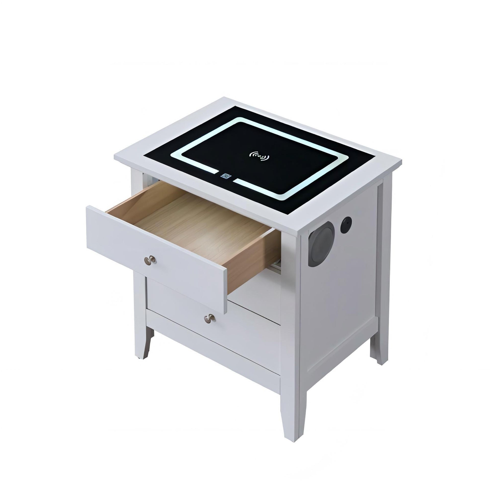 Hammond - Smart 3 Drawer Nightstand With USB Charging And Integrated Speakers - White - The Sleep Loft - Online Mattress Showroom NYC