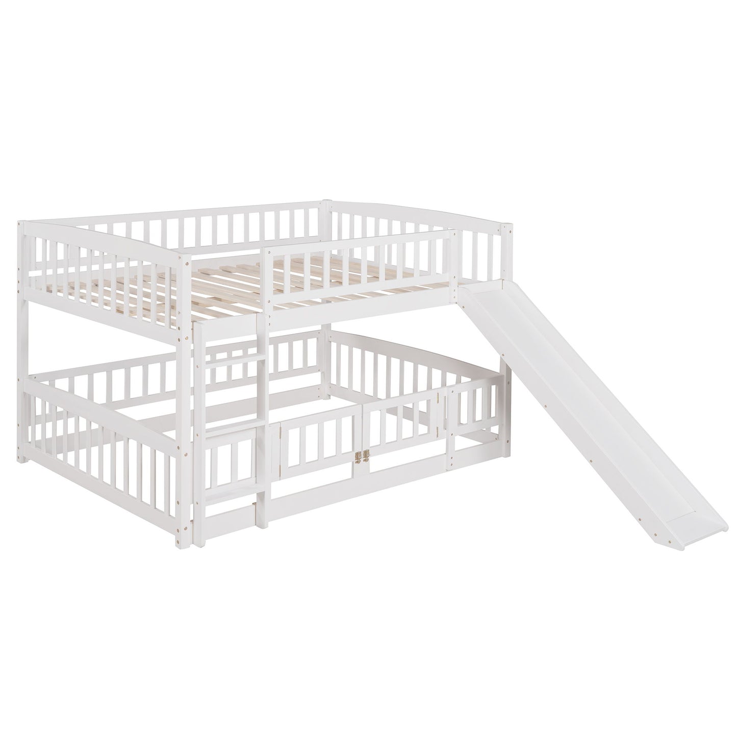 Low Bunk Bed With Slide, Fence And Ladder - The Sleep Loft - Online Mattress Showroom NYC