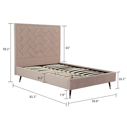 Crosby - Bed With Upholstered Headboard And Slats - The Sleep Loft - Online Mattress Showroom NYC