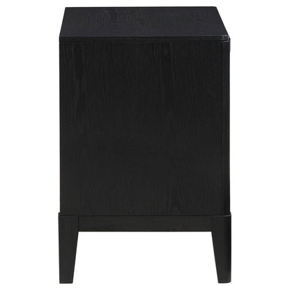 Mason - 2 Drawer Nightstand With Fluted Design - Black - The Sleep Loft - Online Mattress Showroom NYC