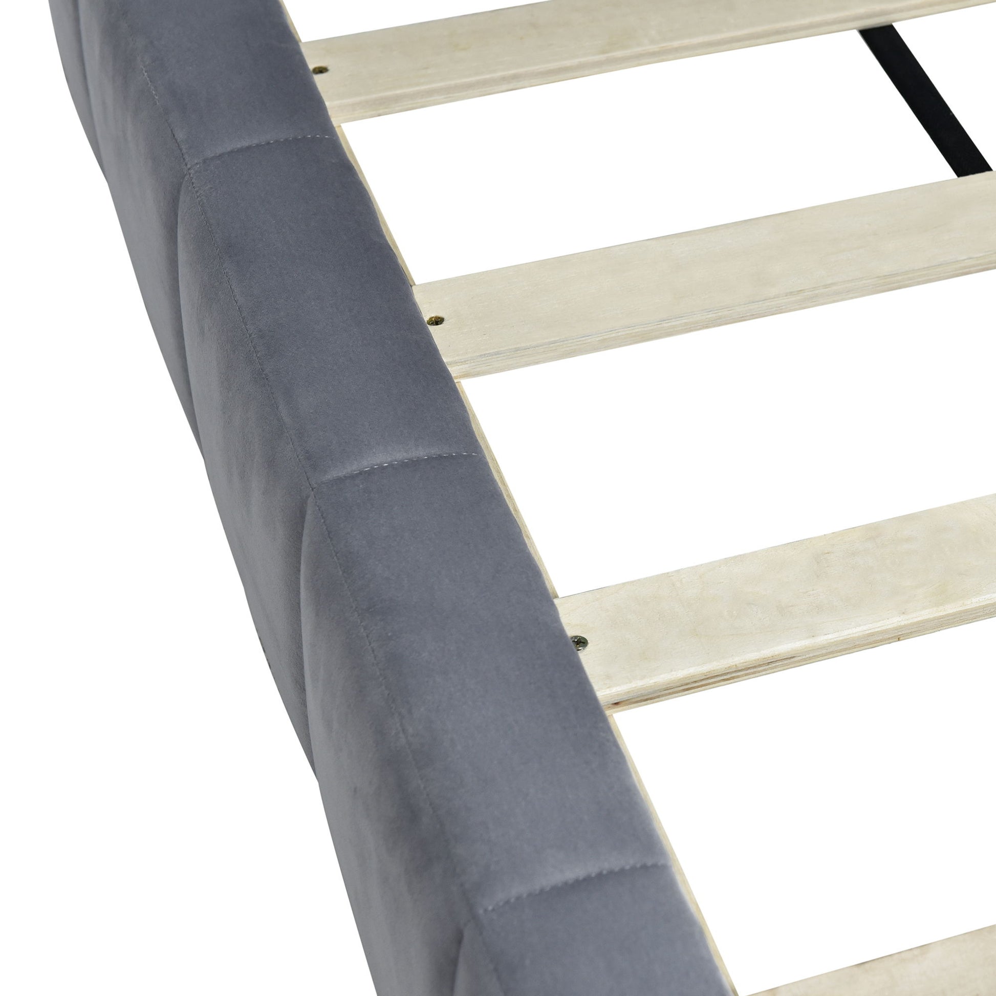 Full Size Upholstered Classic Mid Century Modern Daybed / Sofa Bed Frame, Elegant Design - Gray - The Sleep Loft - Online Mattress Showroom NYC