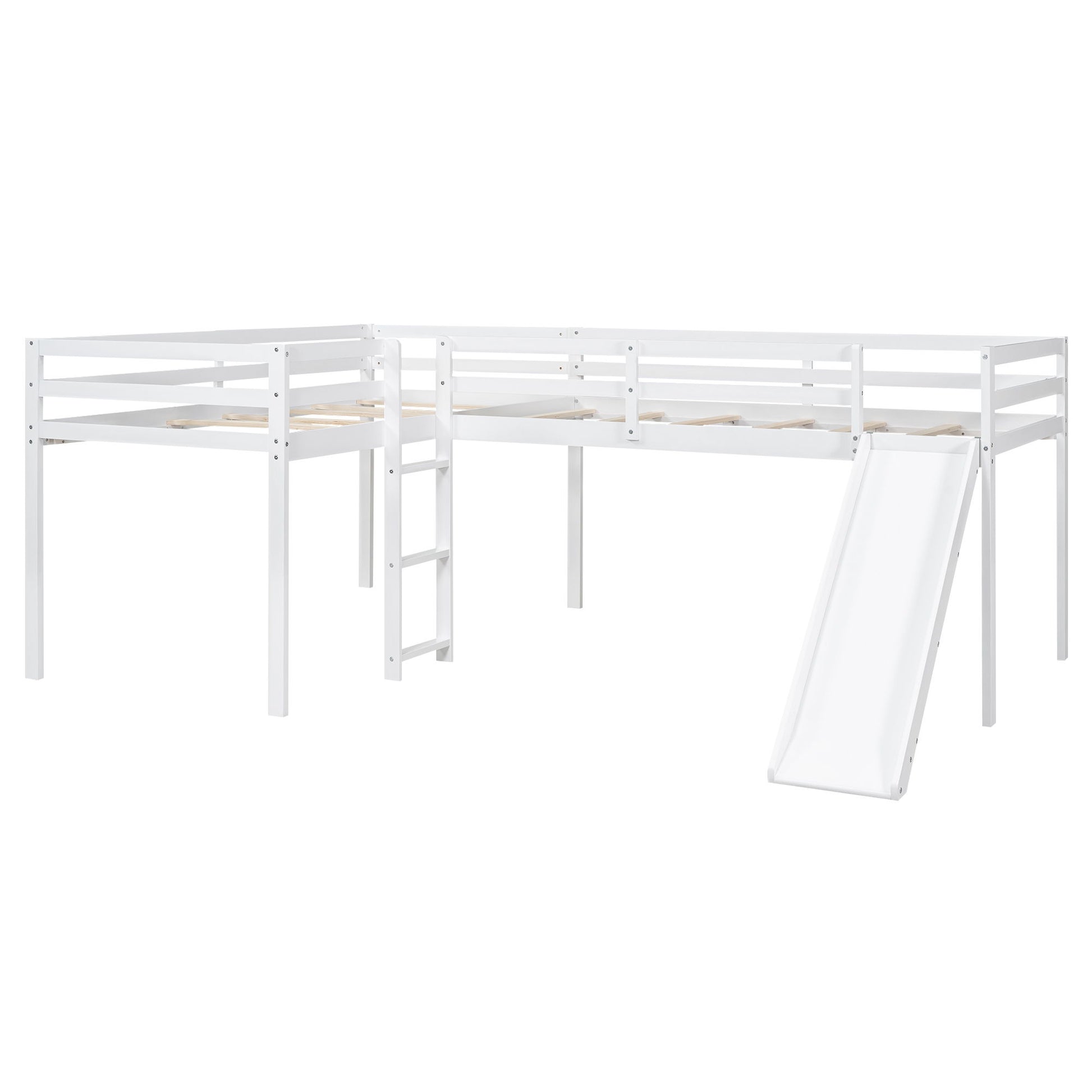 L Shaped Loft Bed With Ladder And Slide - The Sleep Loft - Online Mattress Showroom NYC