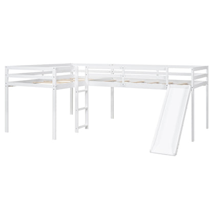 L Shaped Loft Bed With Ladder And Slide - The Sleep Loft - Online Mattress Showroom NYC