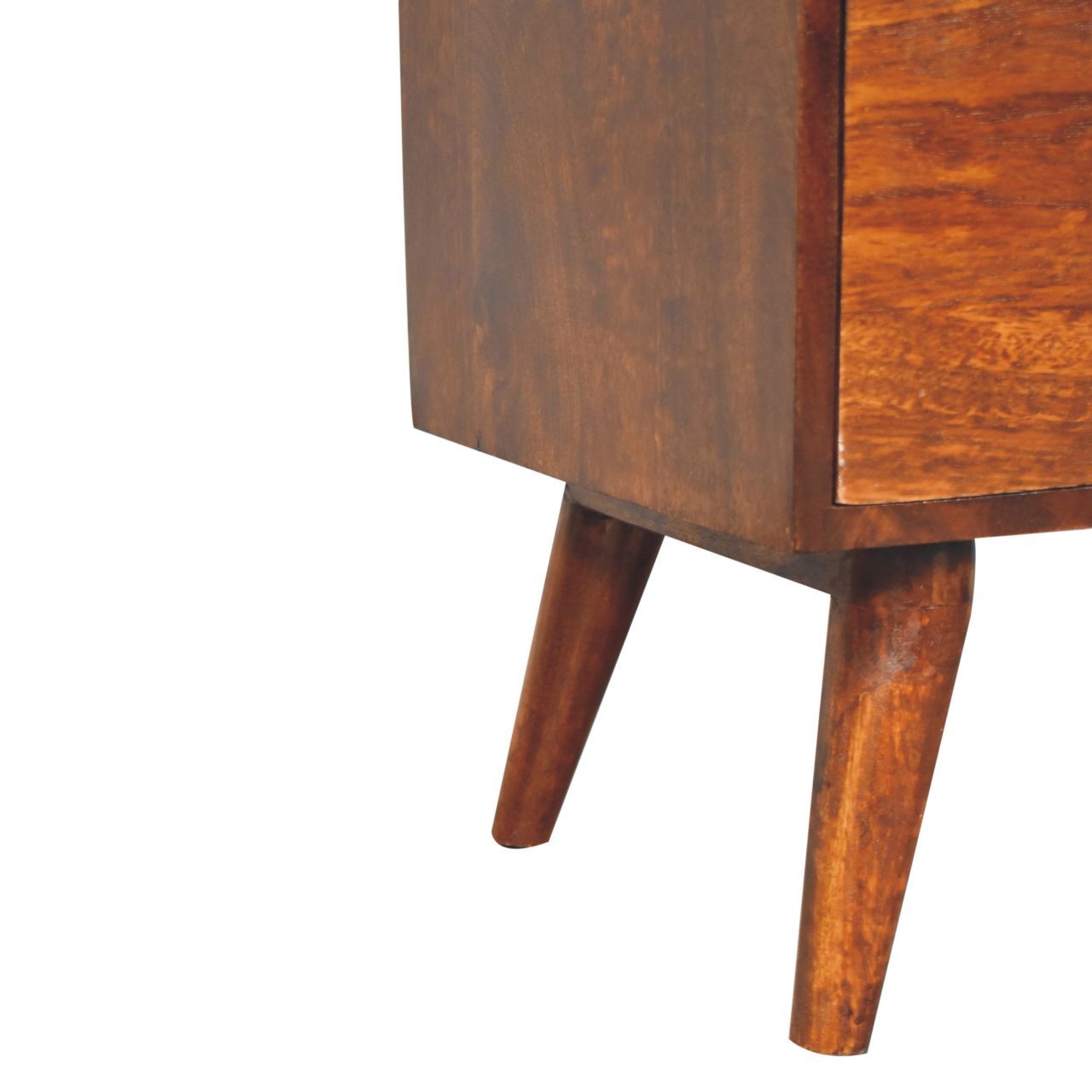 T Bar Raised Back Bedside Table - Chestnut - The Sleep Loft - Online Mattress Showroom NYC