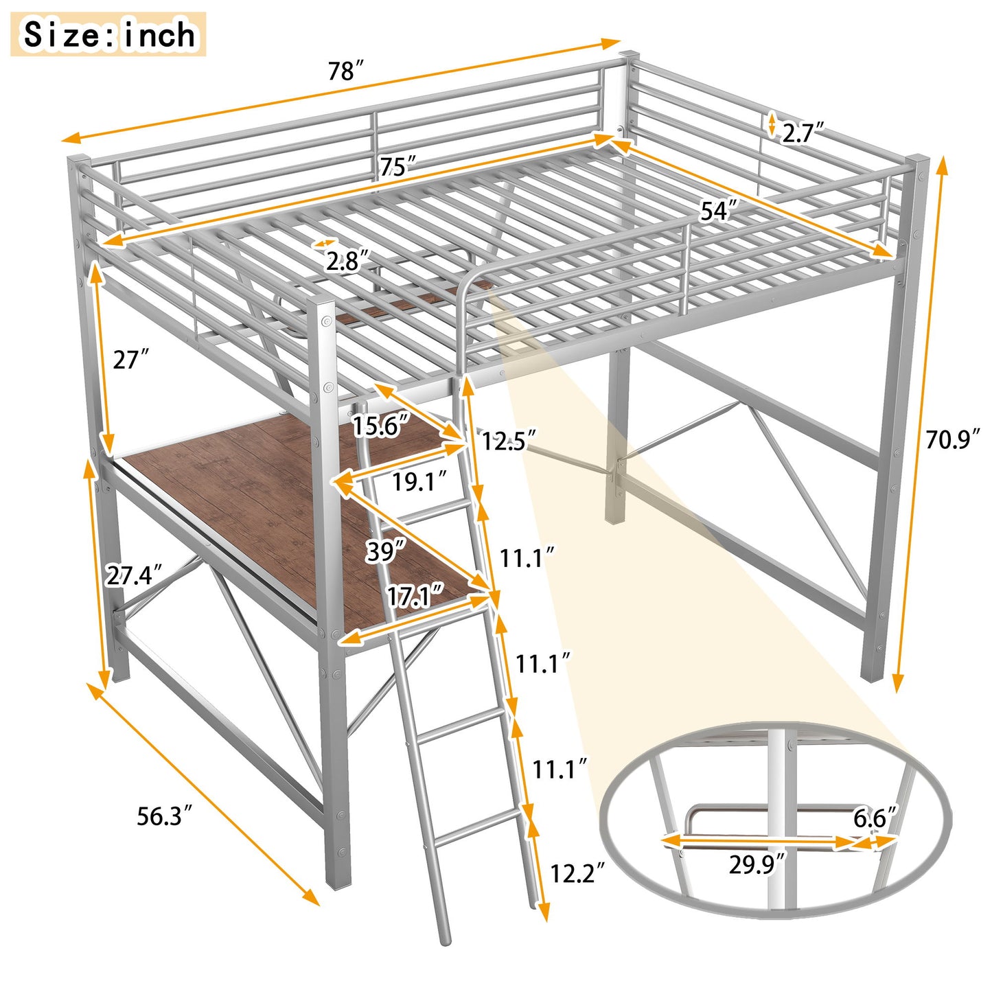 Loft Bed With Desk And Shelf, Modern Design - The Sleep Loft - Online Mattress Showroom NYC