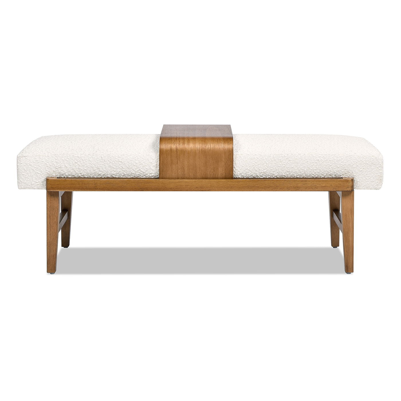 Billie - Modern Telephone Bench With Sliding Shelf - Ivory White - The Sleep Loft - Online Mattress Showroom NYC