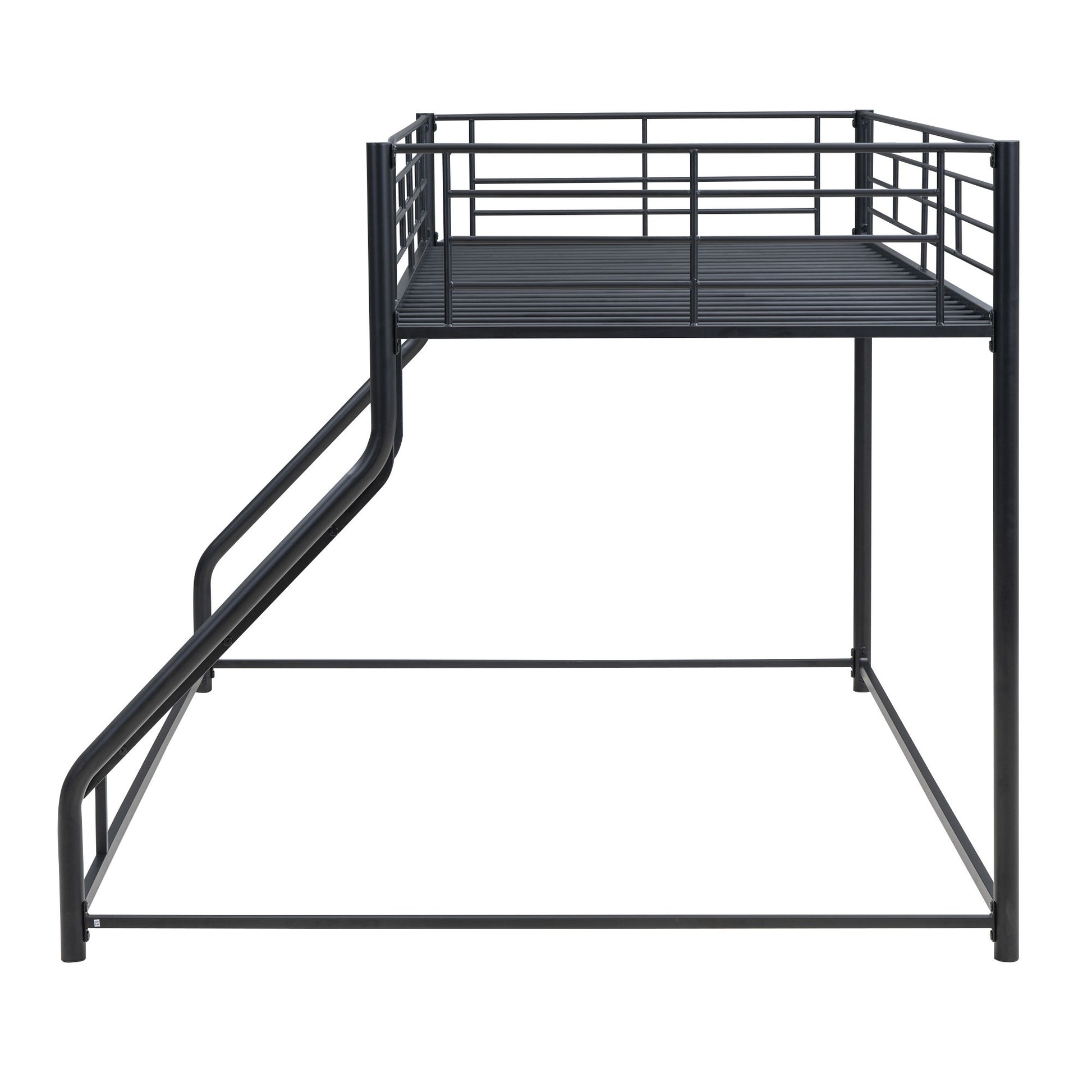 Metal Floor Bunk Bed With Sloped Ladder, Space Saving Design - The Sleep Loft - Online Mattress Showroom NYC