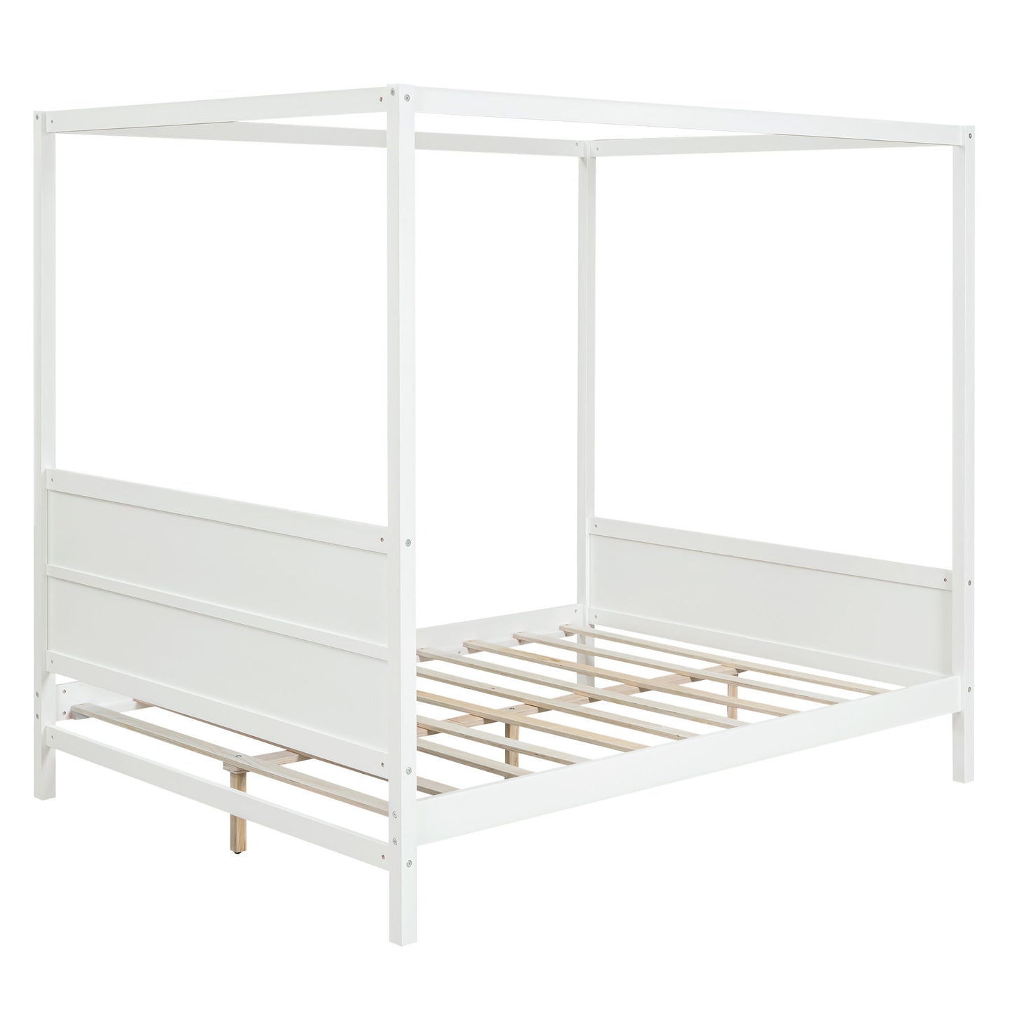 Canopy Platform Bed With Headboard And Footboard, Slat Support Leg - The Sleep Loft - Online Mattress Showroom NYC