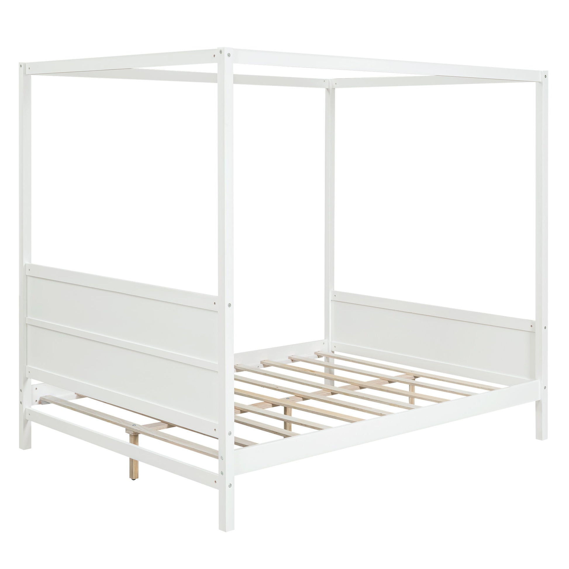 Canopy Platform Bed With Headboard And Footboard, Slat Support Leg - The Sleep Loft - Online Mattress Showroom NYC