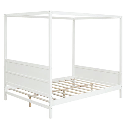 Canopy Platform Bed With Headboard And Footboard, Slat Support Leg - The Sleep Loft - Online Mattress Showroom NYC