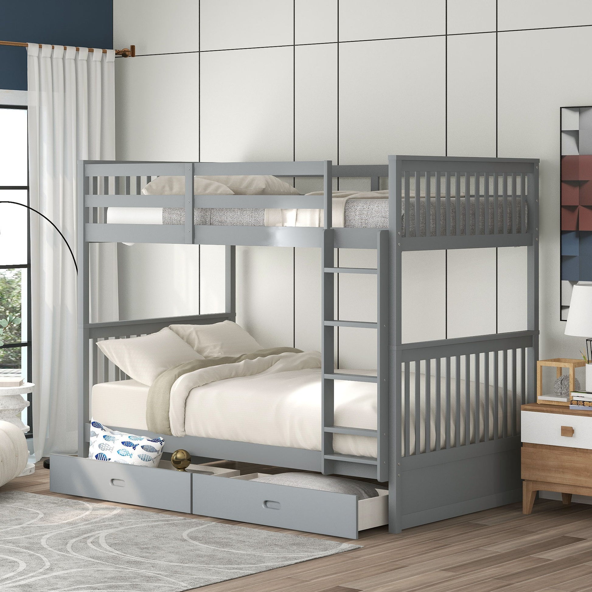 Bunk Bed With Ladders And 2 Storage Drawers - The Sleep Loft - Online Mattress Showroom NYC