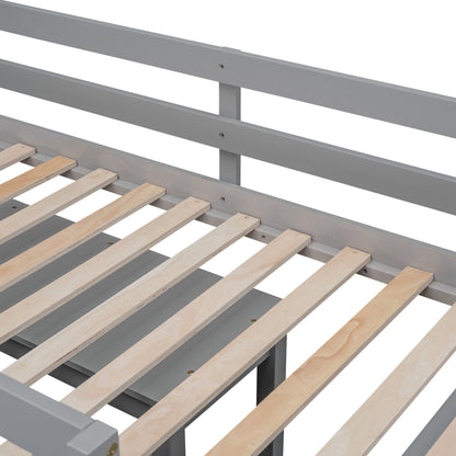 Loft Bed With Retractable Writing Desk And 4 Drawers, With Lateral Portable Desk And Shelves - The Sleep Loft - Online Mattress Showroom NYC