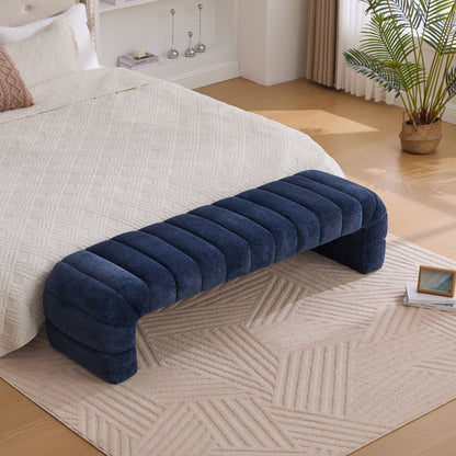 Modern Upholstered Armless Bed Bench With Channel Tufted Design - The Sleep Loft - Online Mattress Showroom NYC