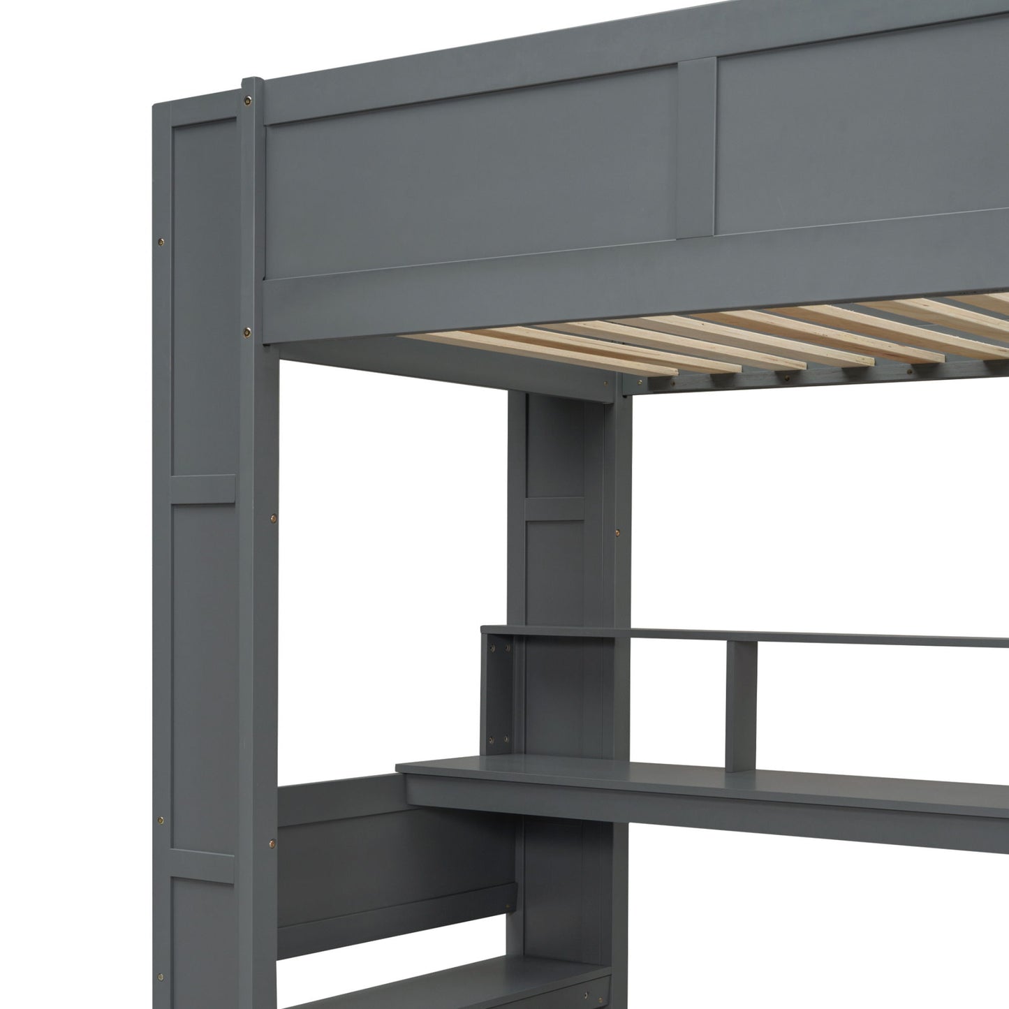 Gaming Loft Bed With Desk, Multi Storage Shelves, LED And Charging Station - The Sleep Loft - Online Mattress Showroom NYC